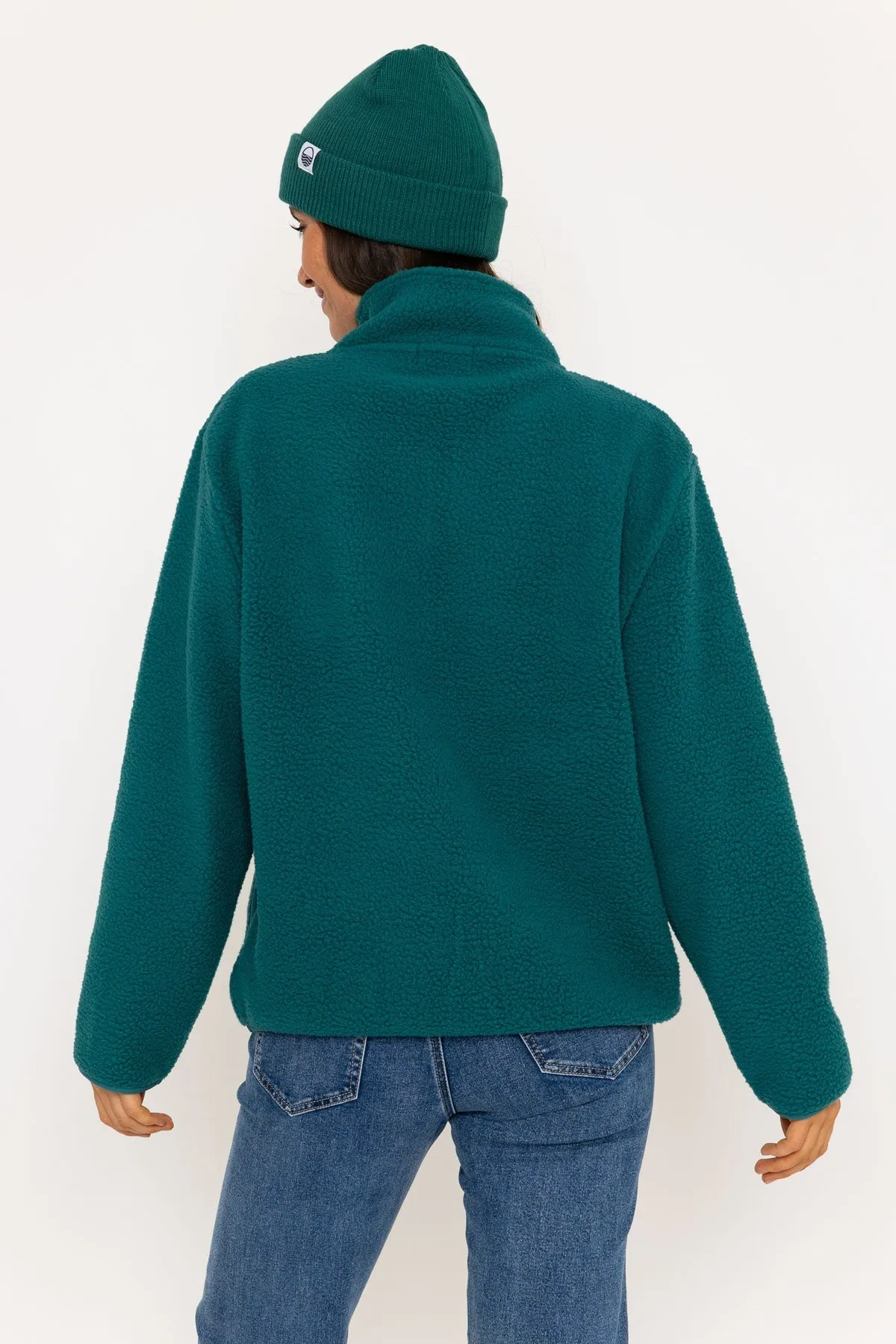 1/2 Zip Teddy Fleece in Green