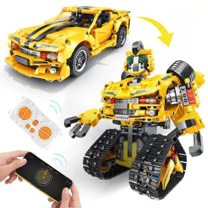 2 in 1 Programmable Remote Control Car Robot Buildable Playset (Open Box)