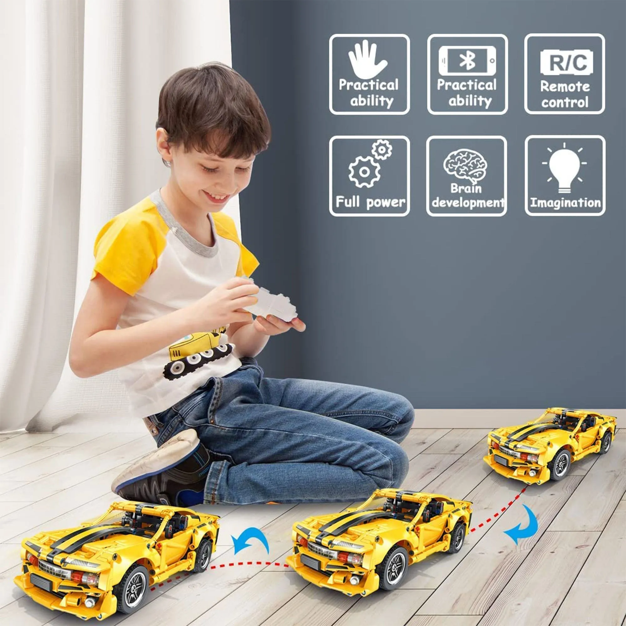 2 in 1 Programmable Remote Control Car Robot Buildable Playset (Open Box)