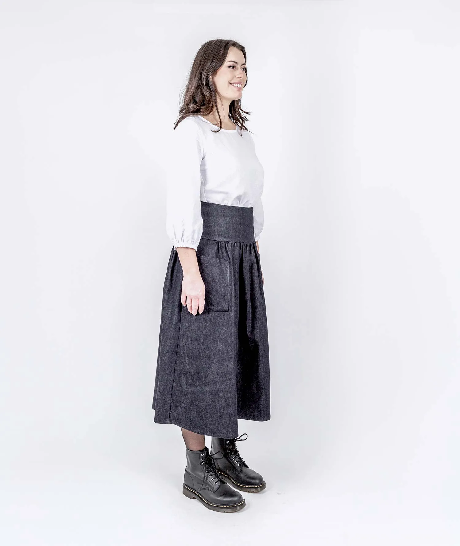 Abundance Denim Skirt - Blueblack Organic Denim