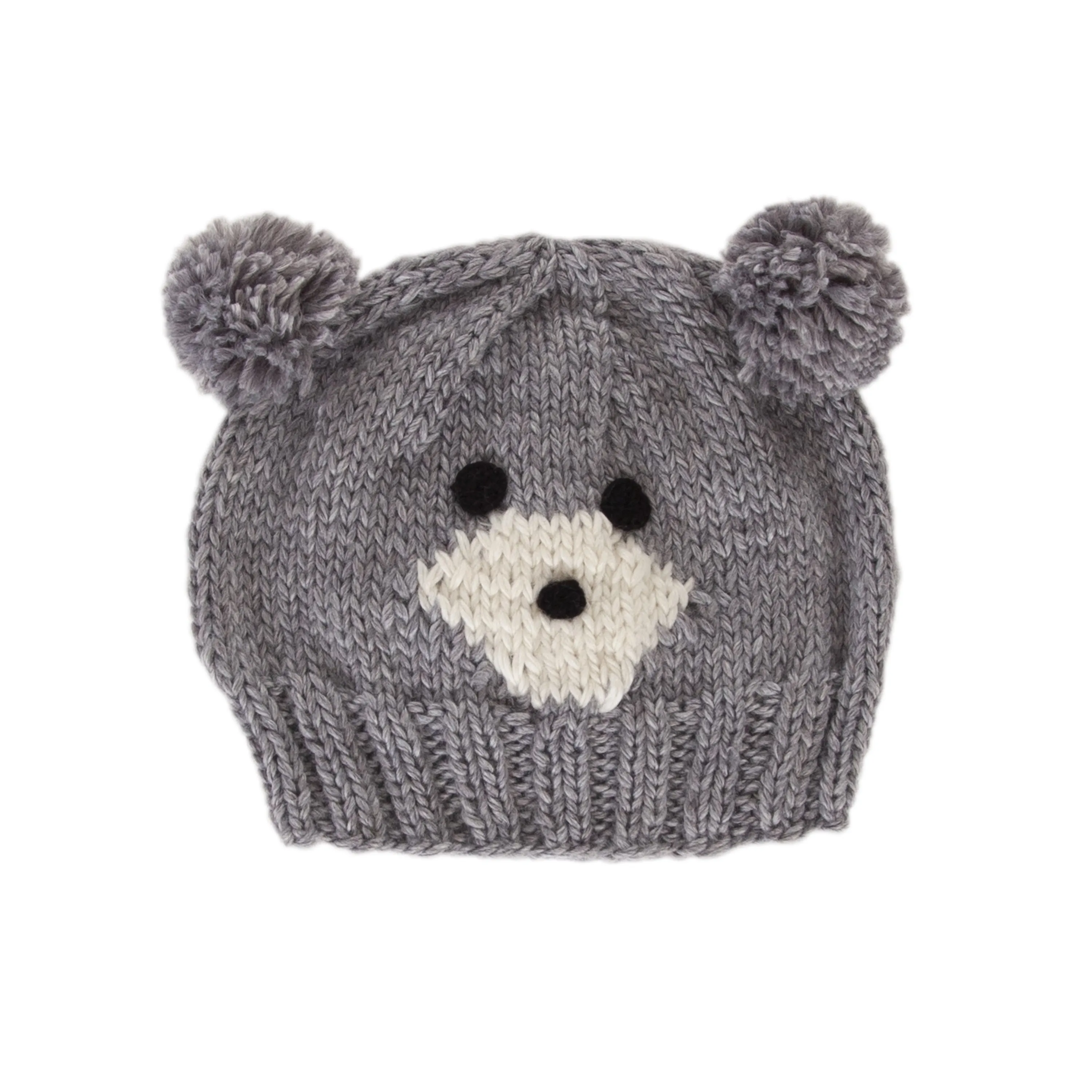 Acorn Bear Face Beanie - Grey