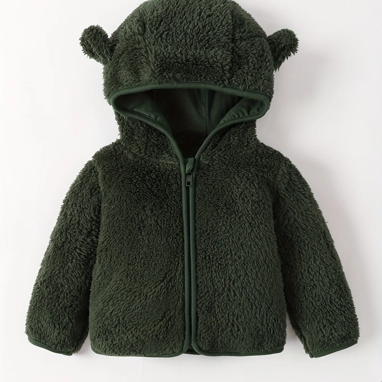 Adorable Fleece Jacket for Toddlers – Cute Bear Ears Hoodie for Girls & Boys | Warm Winter Teddy Coat