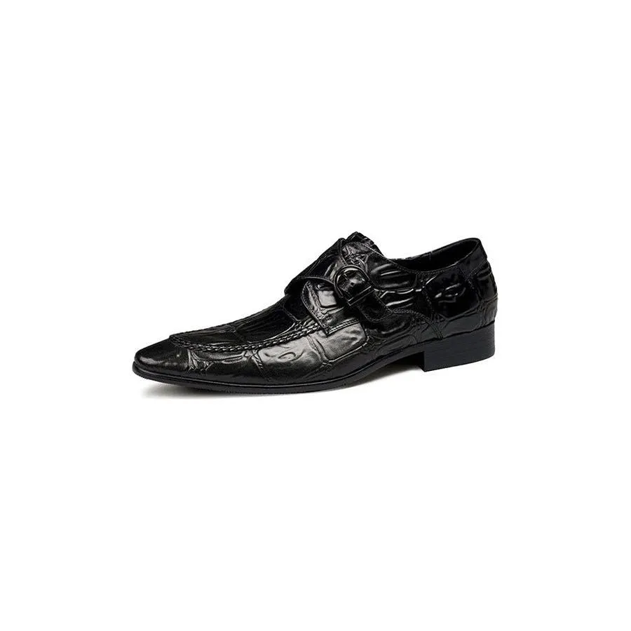 AlliLux Exotic Pointed Toe Slip-On Brogues