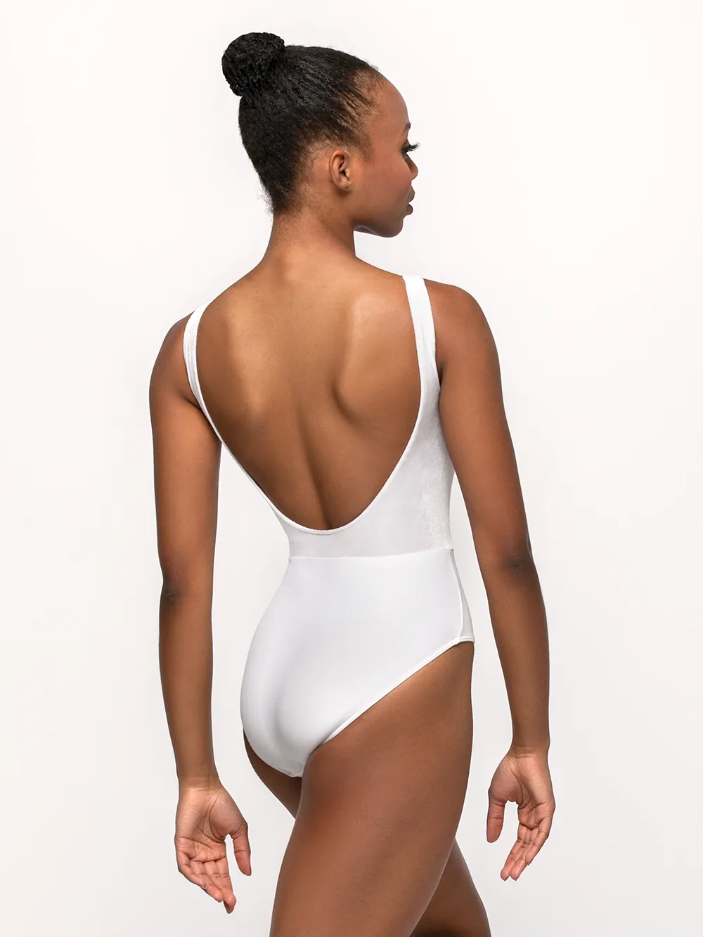 Allison White Velvet Leotard RTW