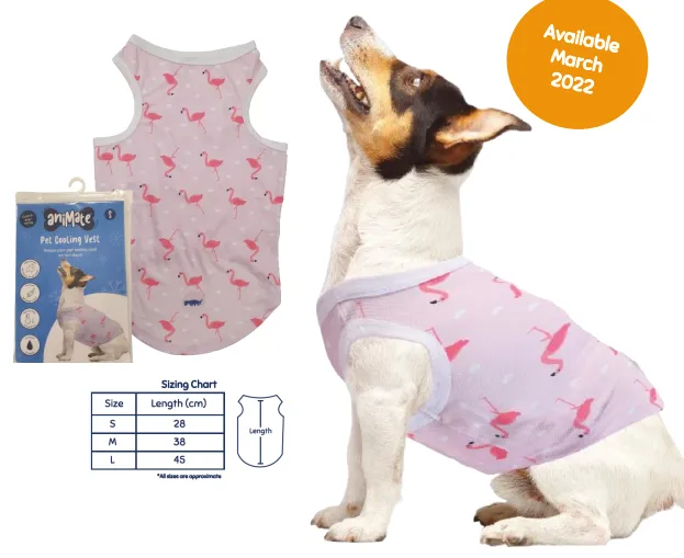 Animate - Pet Cooling Vest - Flamingo - Large - 45cm (Chest: 61cm, Neck: 39cm)