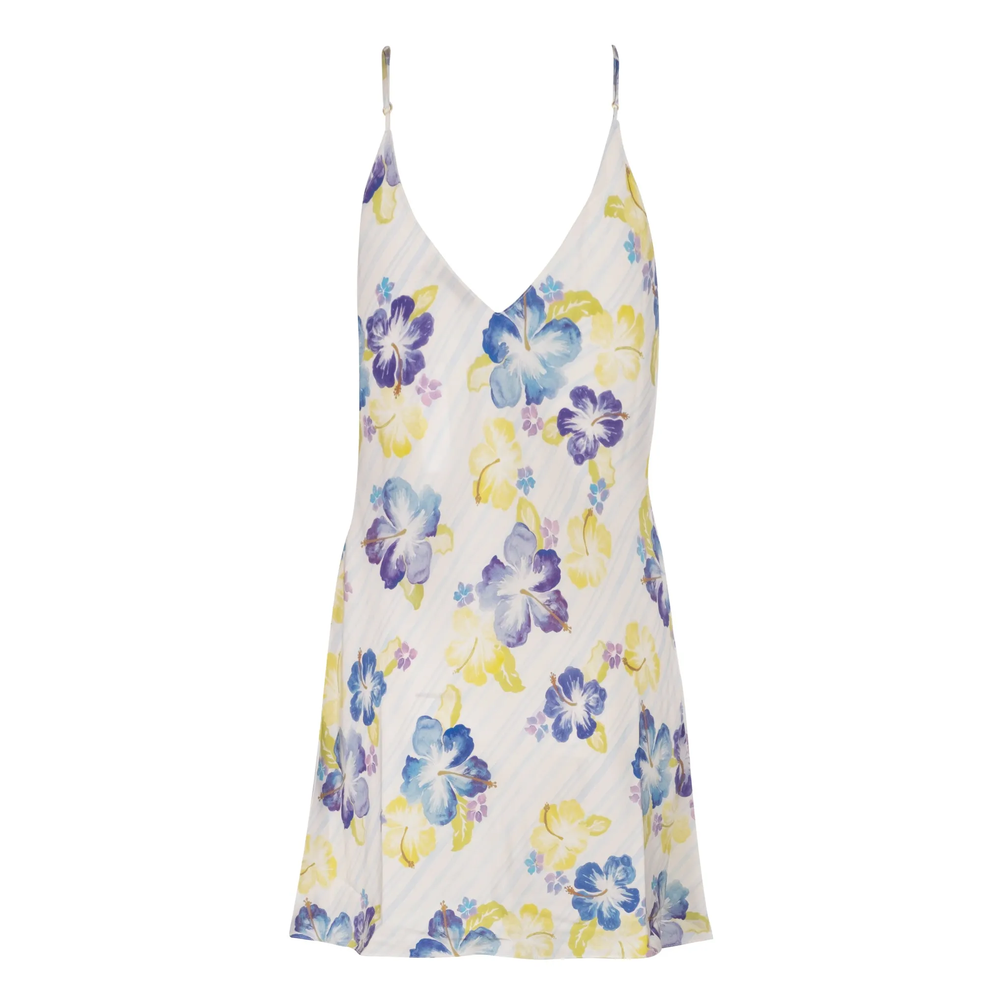 Azul Multi Watercolor Hibiscus Mini Slip