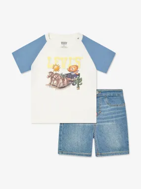 Baby Boys Bear T-Shirt and Shorts Set in Blue