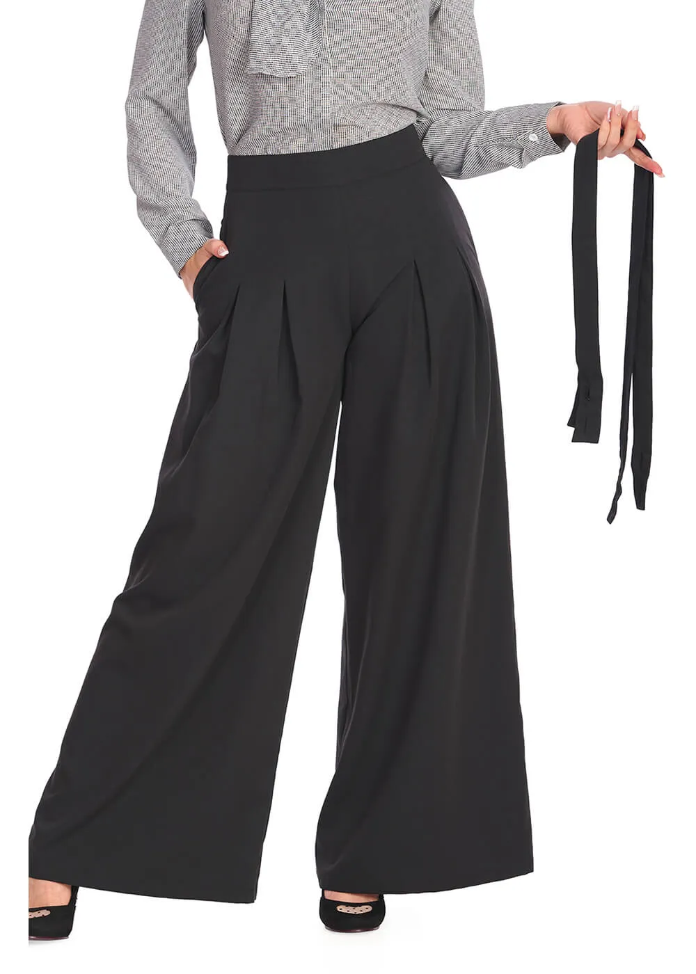 Banned Diamond 40's Palazzo Trousers Black