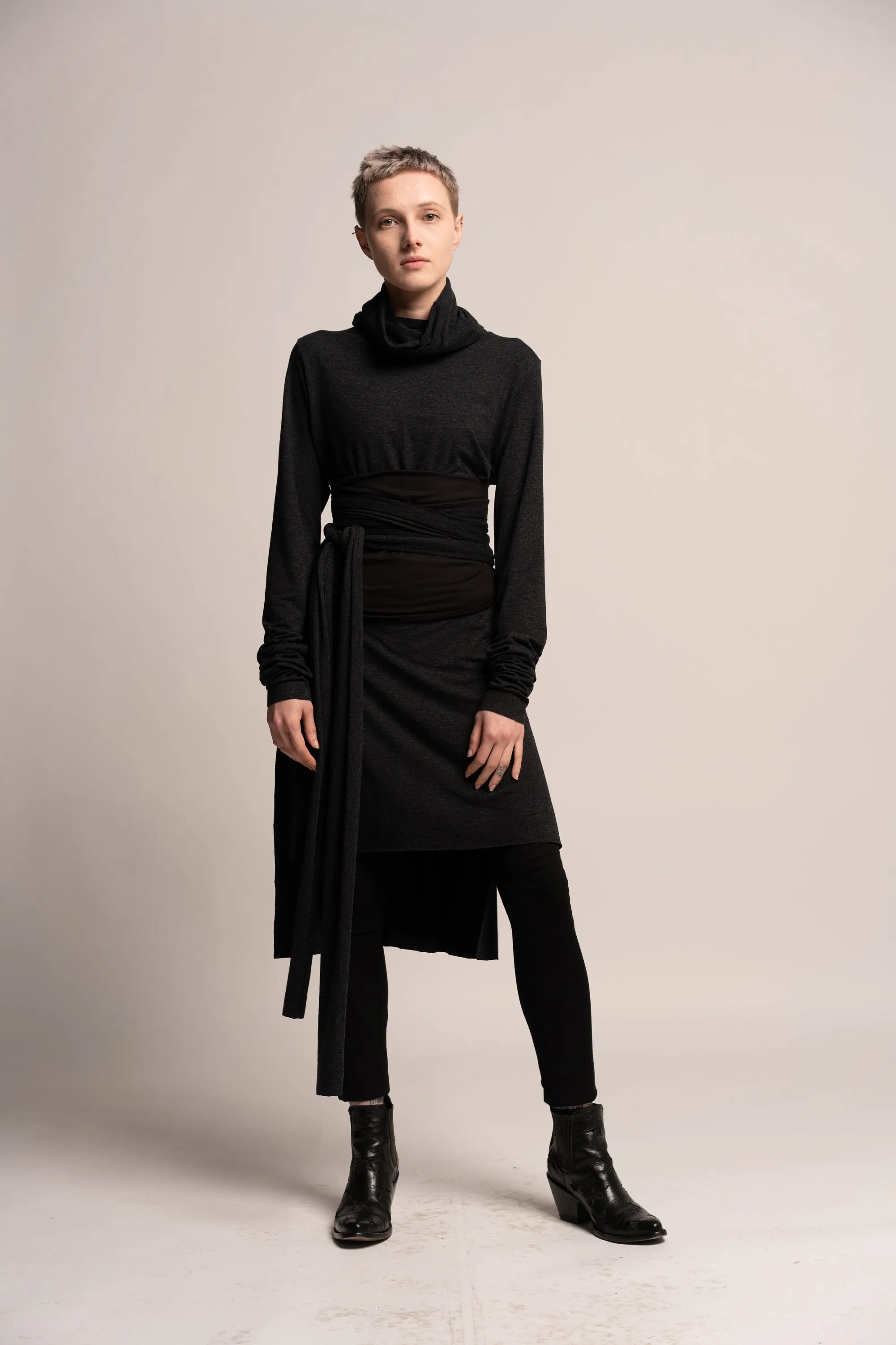 Black Wrap Obi Belt