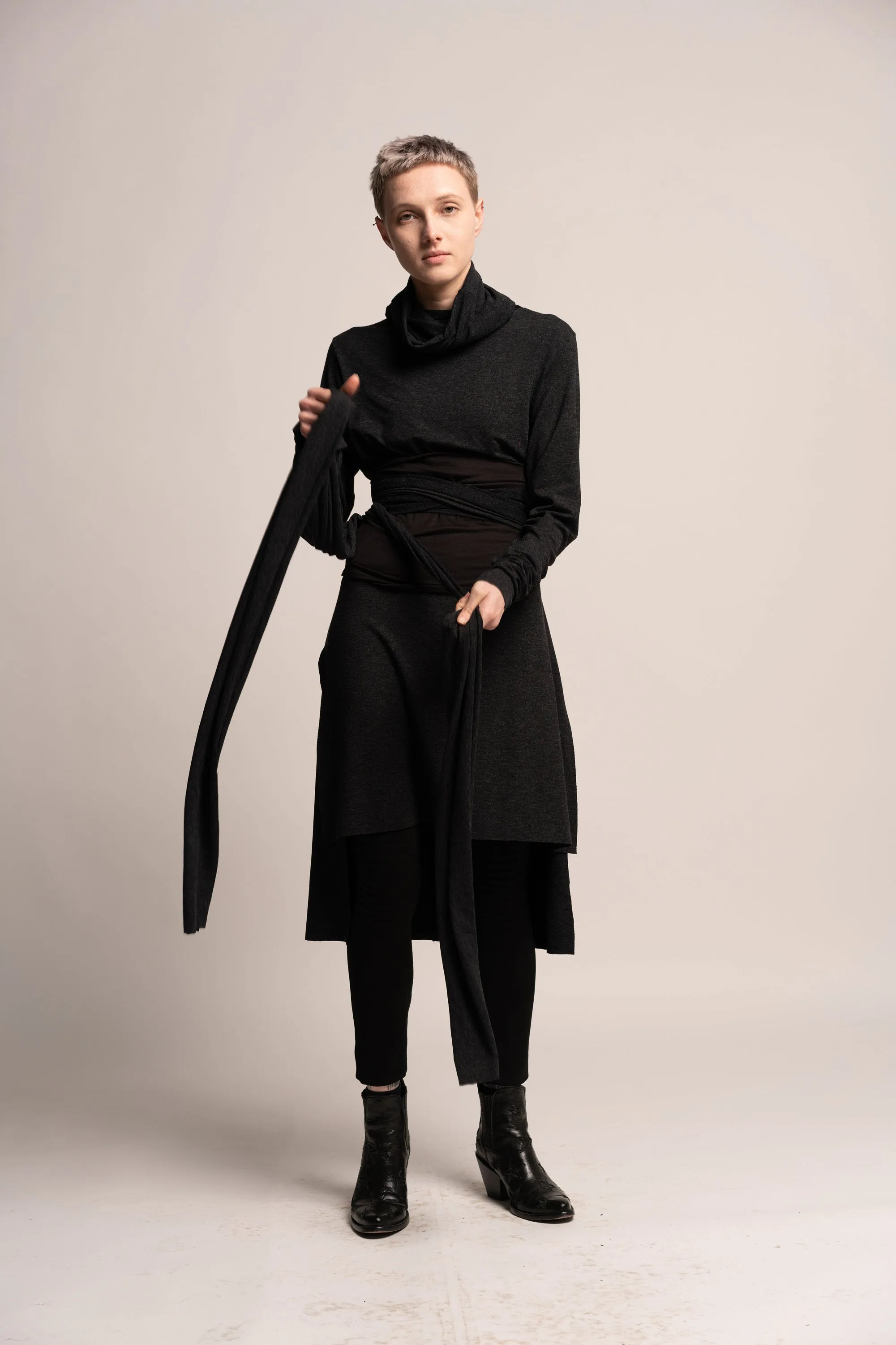 Black Wrap Obi Belt