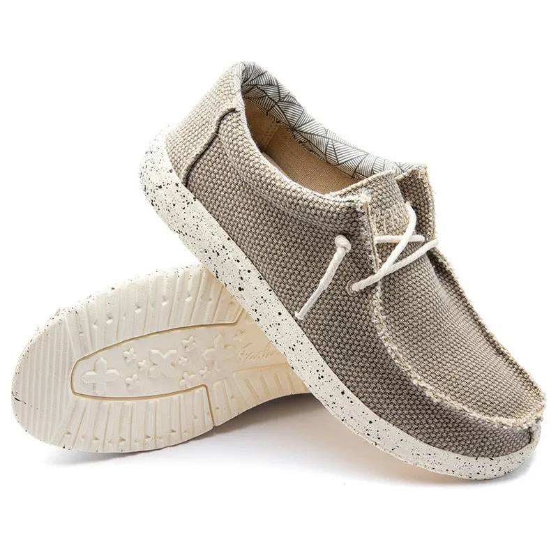 Breathable Canvas Lace-Up Dude Life Shoes