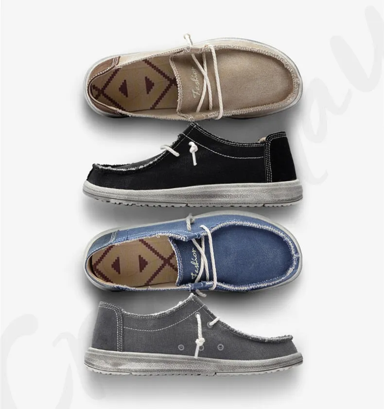 Breathable Canvas Lace-Up Dude Life Shoes