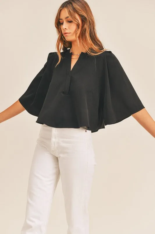 Cape Blouse in Black