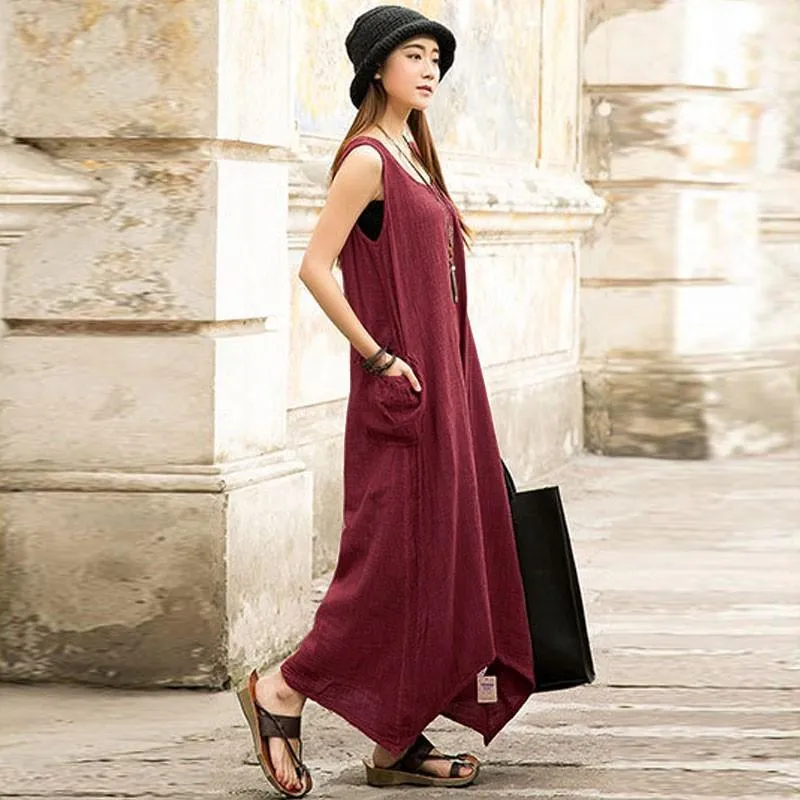 Casual Sleeveless Maxi Dress  | Zen