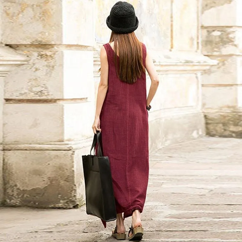 Casual Sleeveless Maxi Dress  | Zen