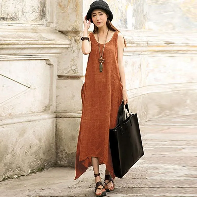 Casual Sleeveless Maxi Dress  | Zen