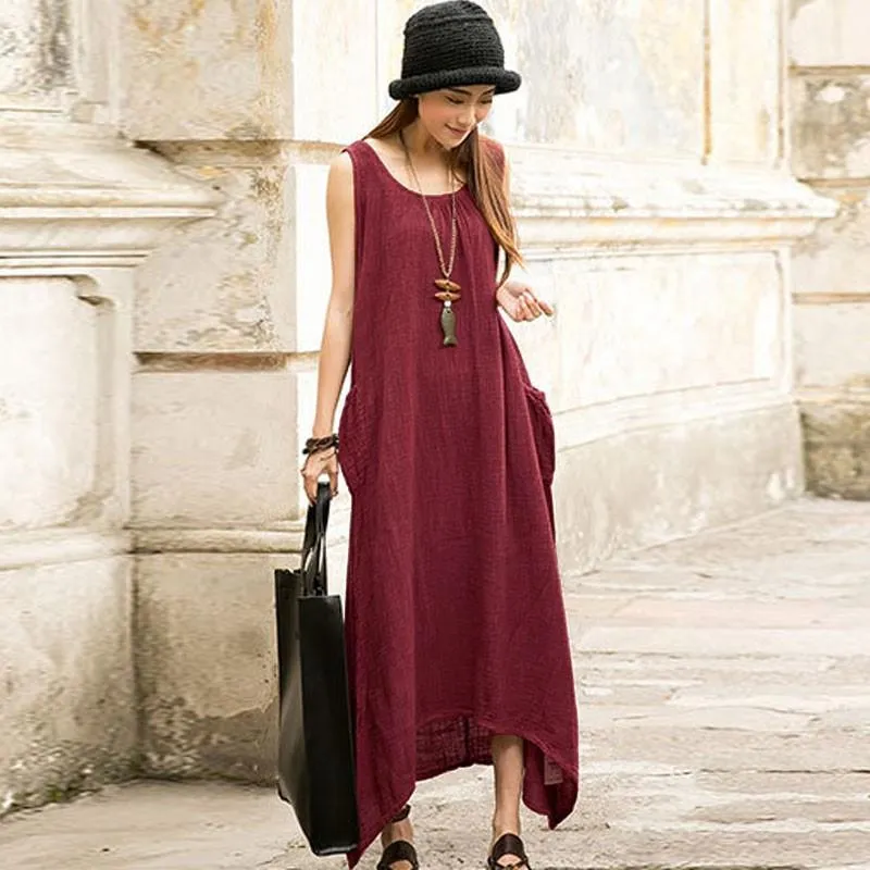 Casual Sleeveless Maxi Dress  | Zen