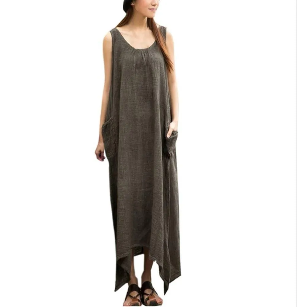 Casual Sleeveless Maxi Dress  | Zen