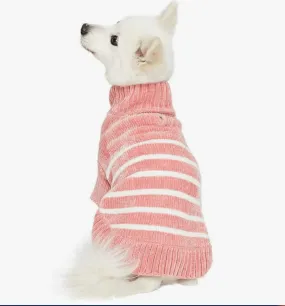 Chenille Classy Striped Sweater in Dusty Rose