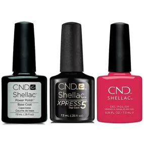 CND - Shellac Xpress5 Combo - Base, Top & Femme Fatale (0.25 oz)