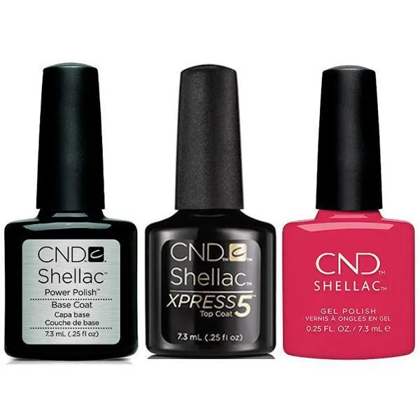 CND - Shellac Xpress5 Combo - Base, Top & Femme Fatale (0.25 oz)