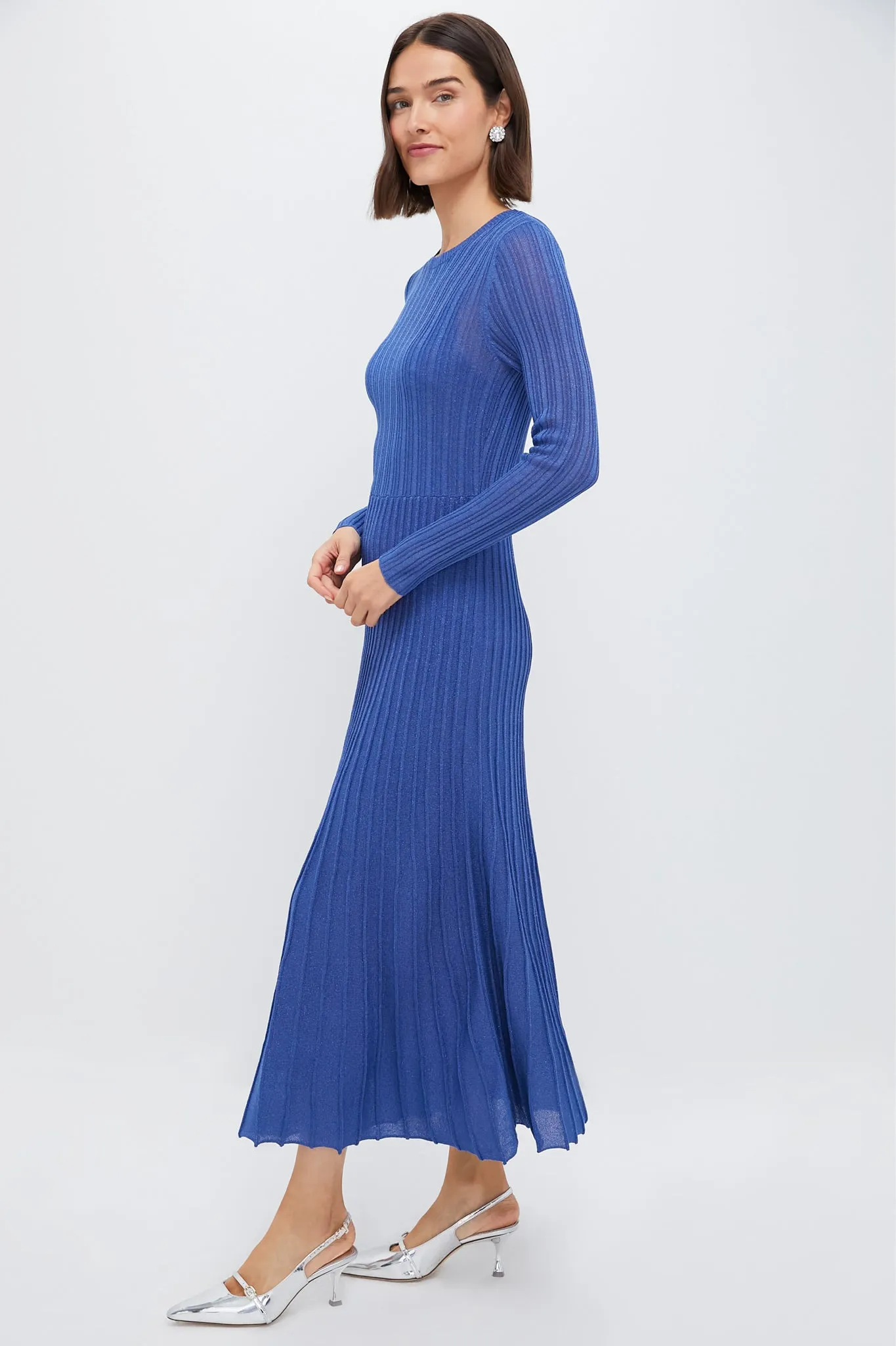 Cobalt Shimmer Knit Cammie Maxi Dress