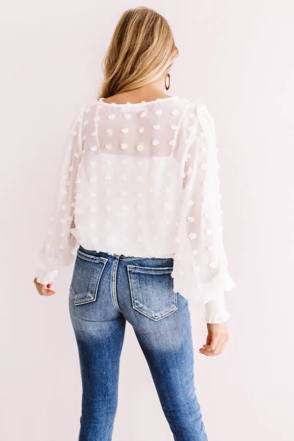 Cocktails And Cuties Shift Top In White