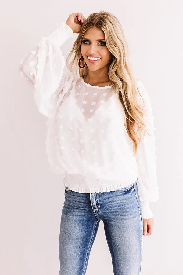 Cocktails And Cuties Shift Top In White