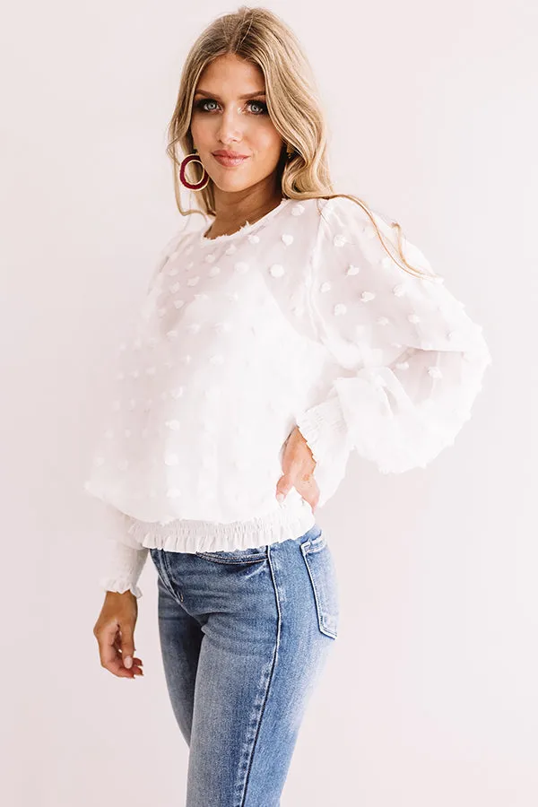 Cocktails And Cuties Shift Top In White