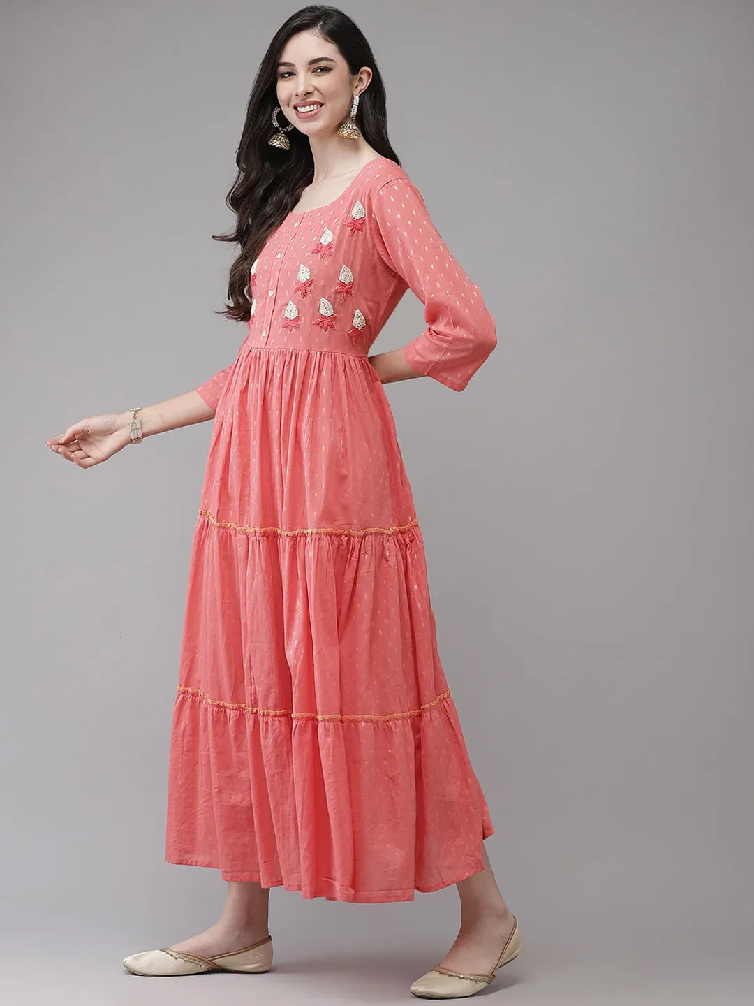 Coral Tired Dress