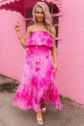 Craving Cabo Tie Dye Maxi In Pink