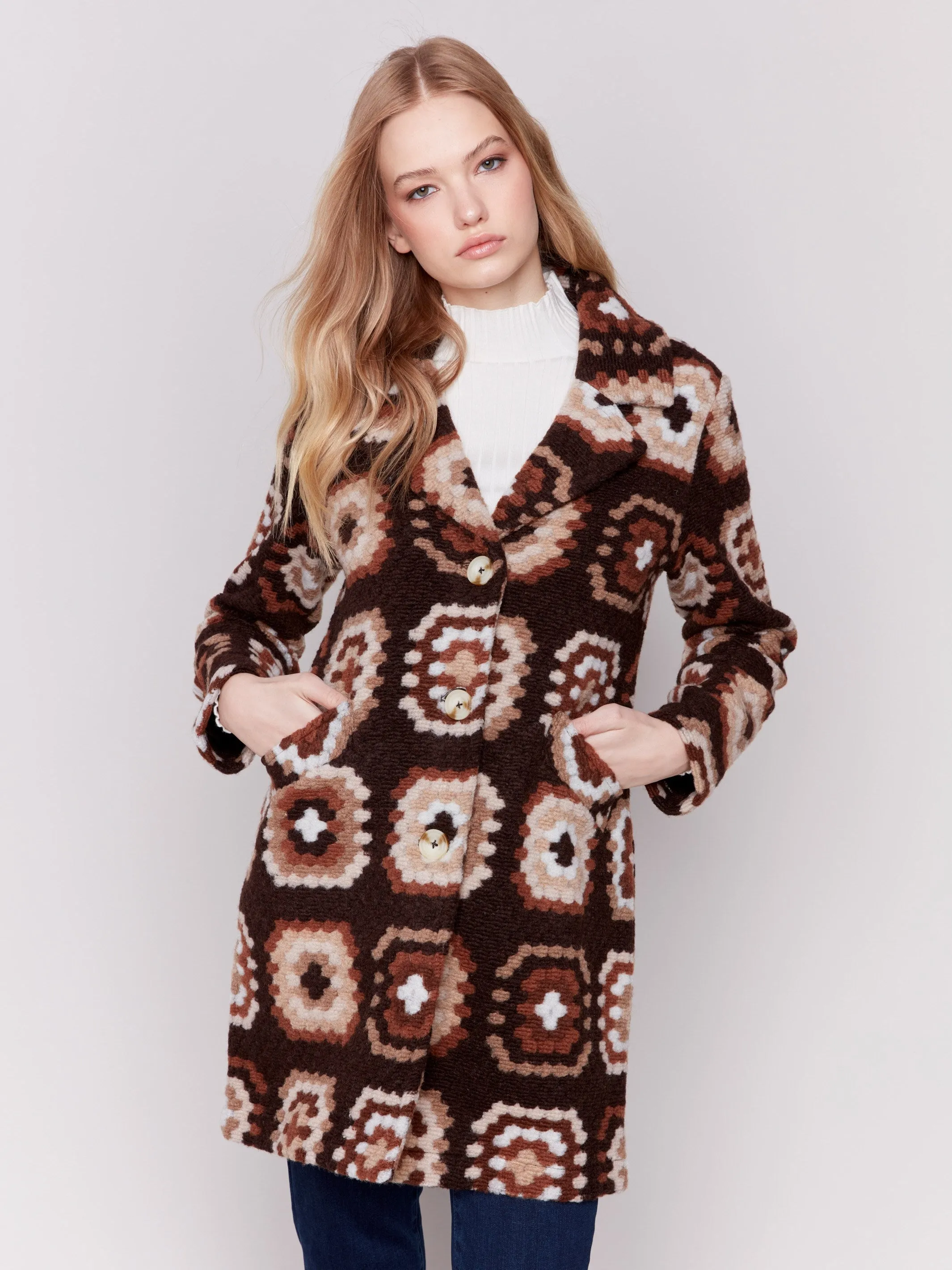 Crochet Coat - Chocolate