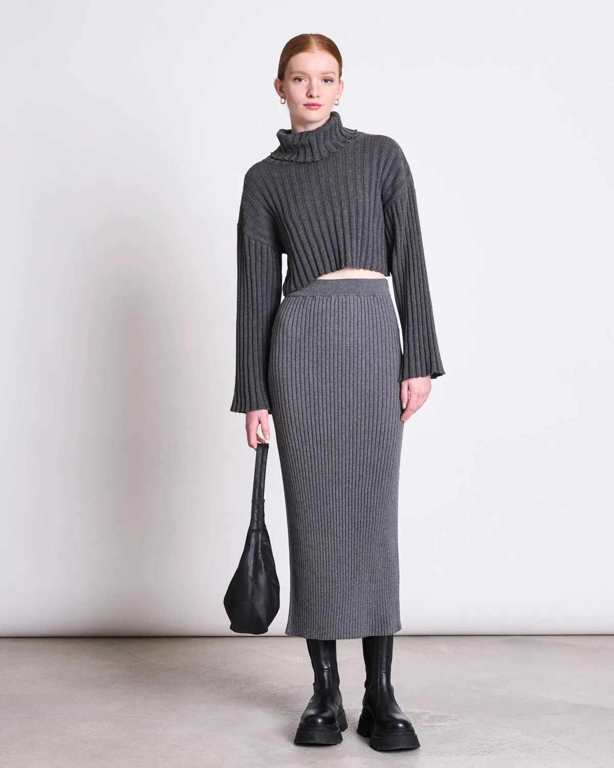 CROPPED TURTLENECK CALIGO DARK GREY GOTS