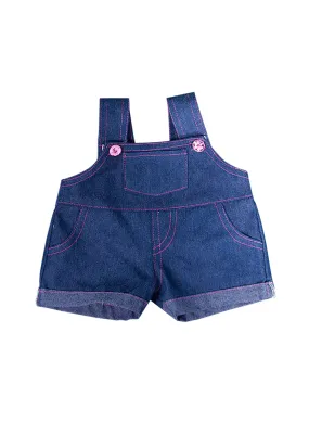 Denim Overalls W/ Pink Stitching