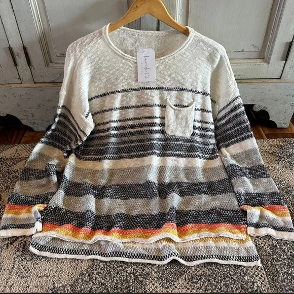 Dixon Stripe Cotton Knit Lightweight Sweater