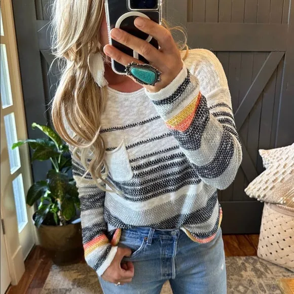 Dixon Stripe Cotton Knit Lightweight Sweater