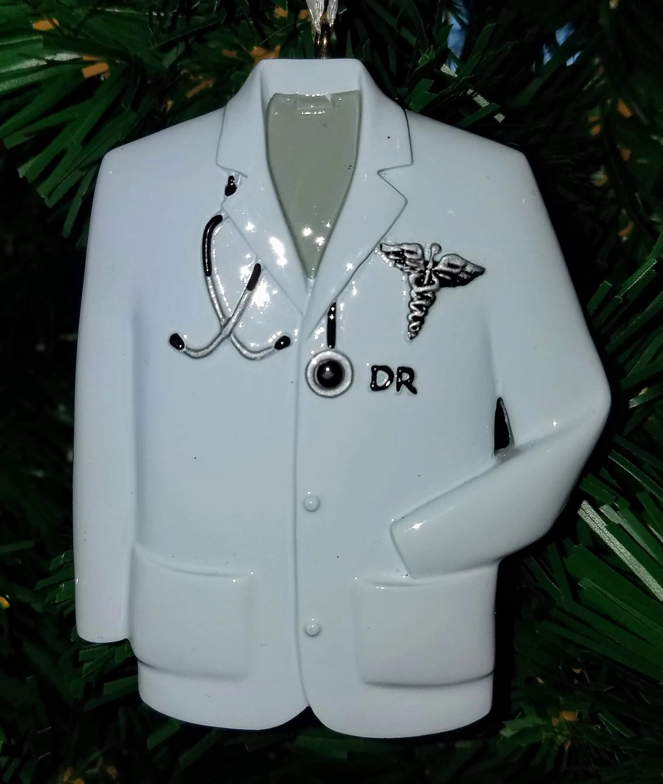 Doctor  white lab coat ornament - resin 4"