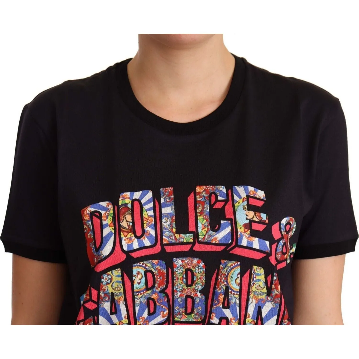 Dolce & Gabbana Elegant Black Cotton Logo Tee