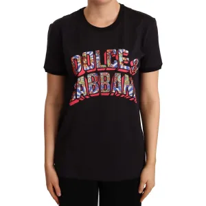 Dolce & Gabbana Elegant Black Cotton Logo Tee