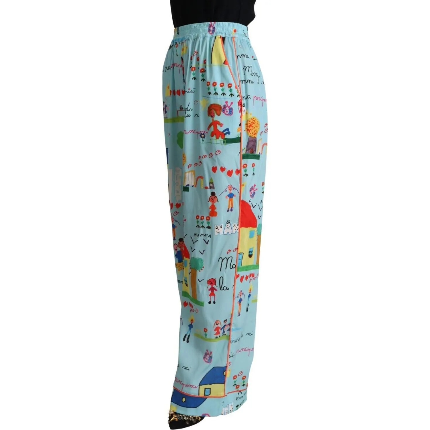 Dolce & Gabbana Elegant Wide Leg Printed Pants