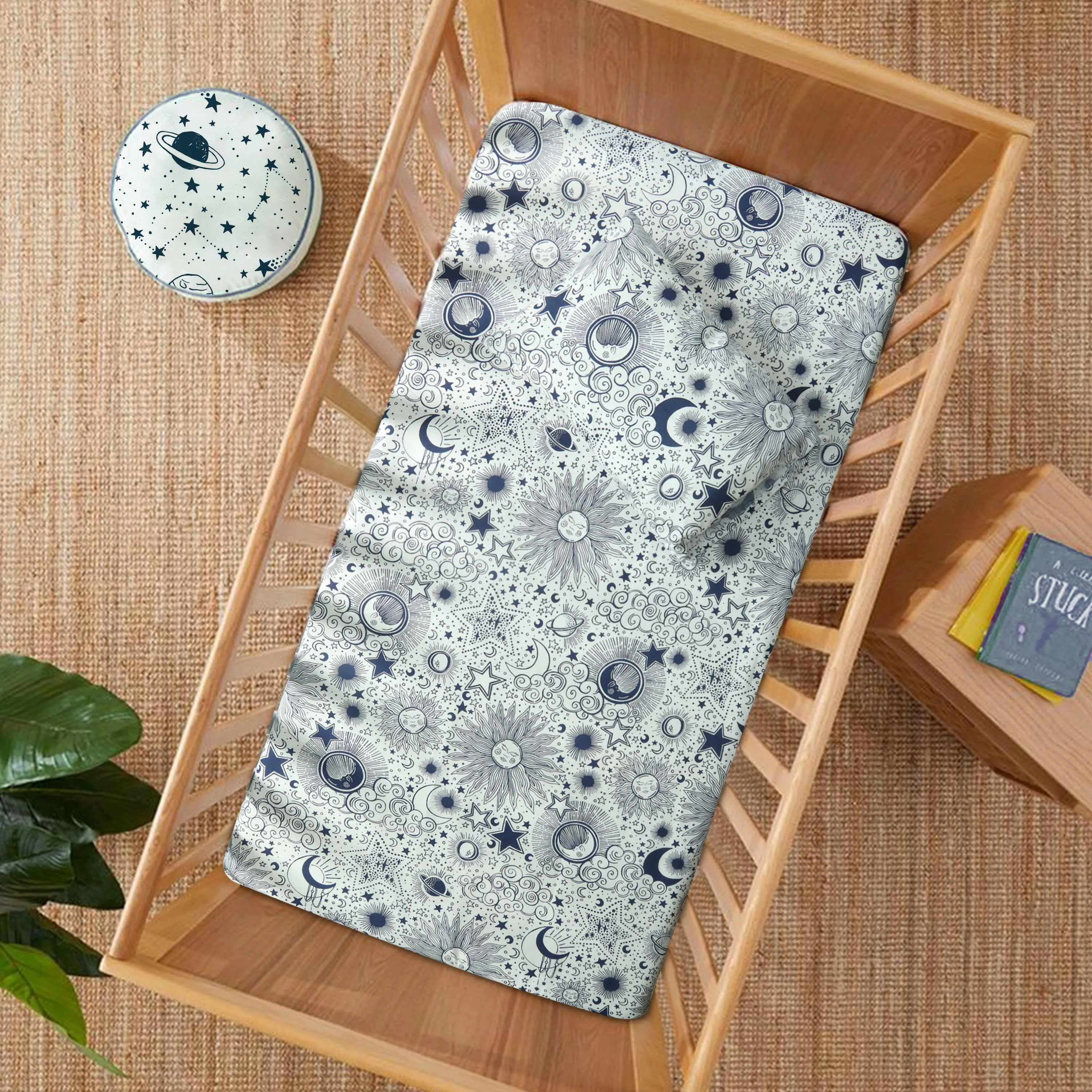 Doodle Galaxy Crib Bedsheet & Pillow