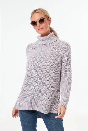 Dove Gray Shaker Turtleneck Sweater