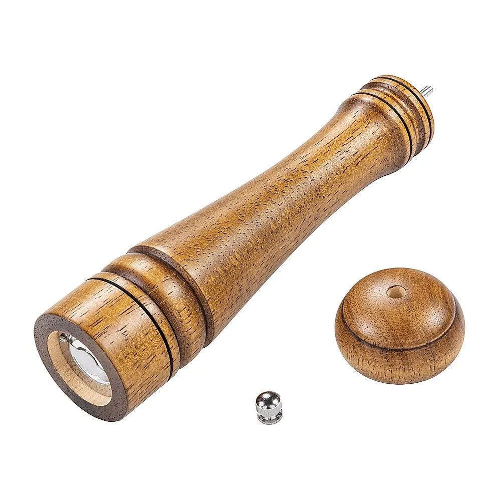 Durable 10" Manual Pepper Grinder, Wood and Ceramic