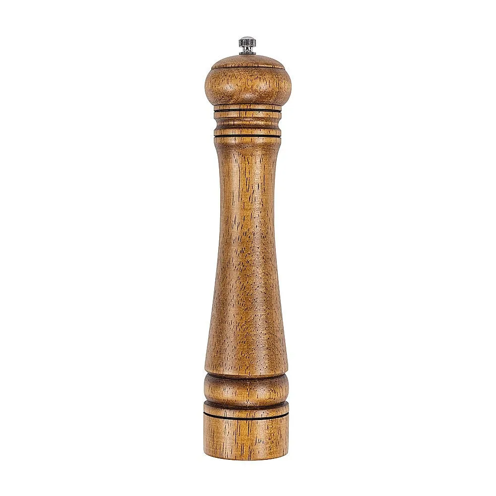 Durable 10" Manual Pepper Grinder, Wood and Ceramic