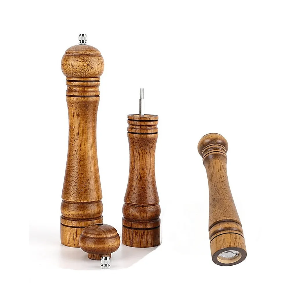 Durable 10" Manual Pepper Grinder, Wood and Ceramic