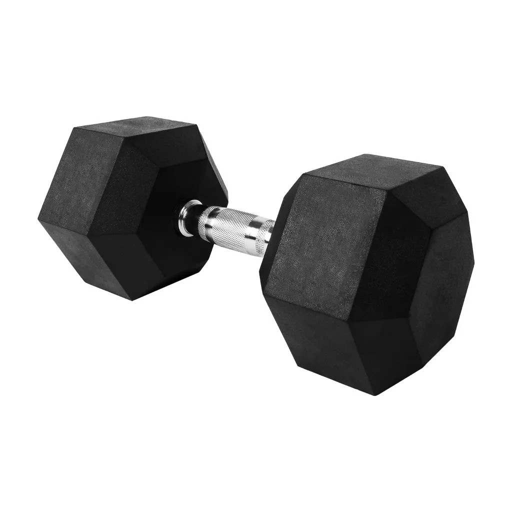 Durable 17.5kg Rubber Hex Dumbbells with Optimal Grip