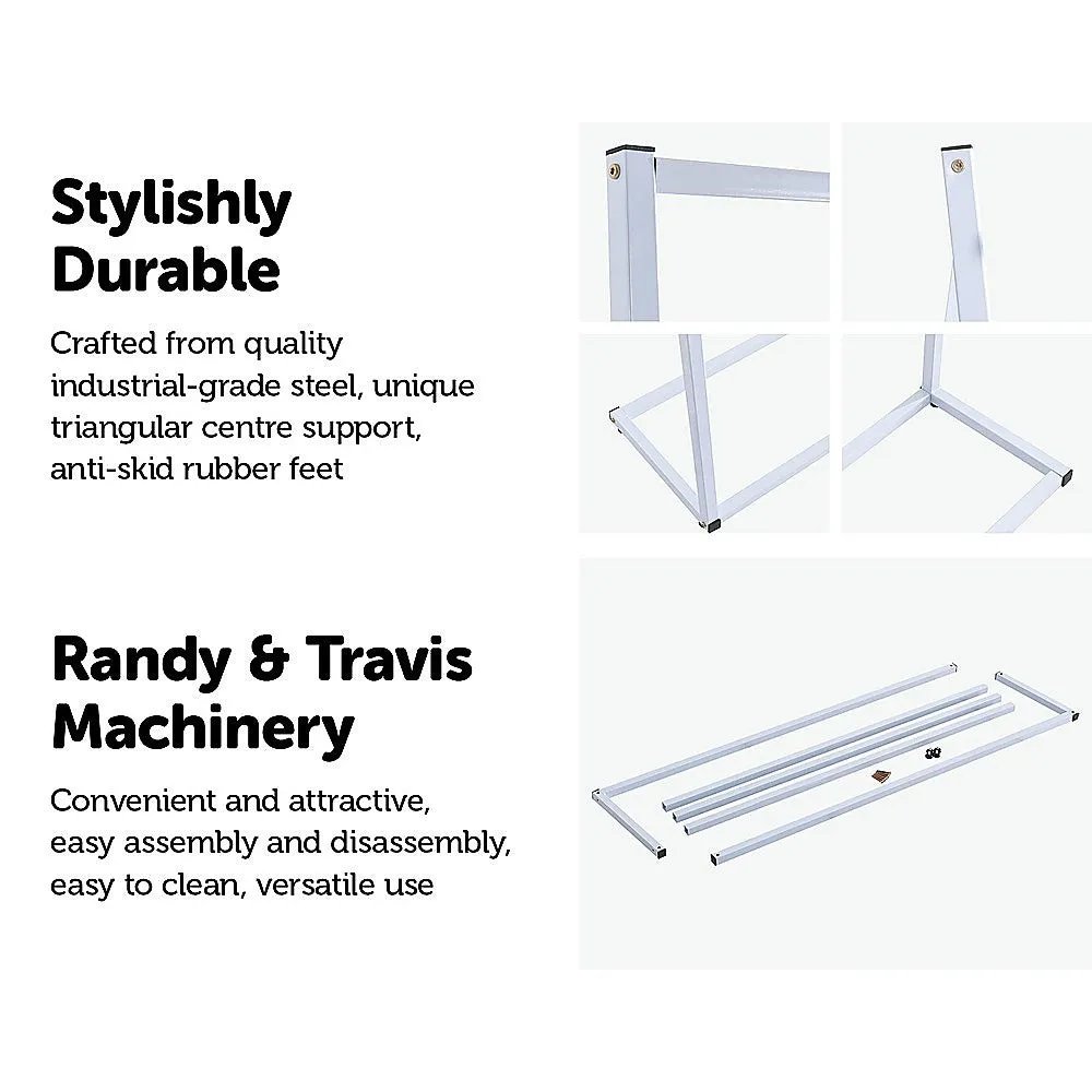 Durable Steel Clothing Garment Rack, White - Randy & Travis