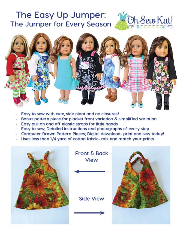 Easy Up Jumper 18 Inch Doll Sewing Pattern