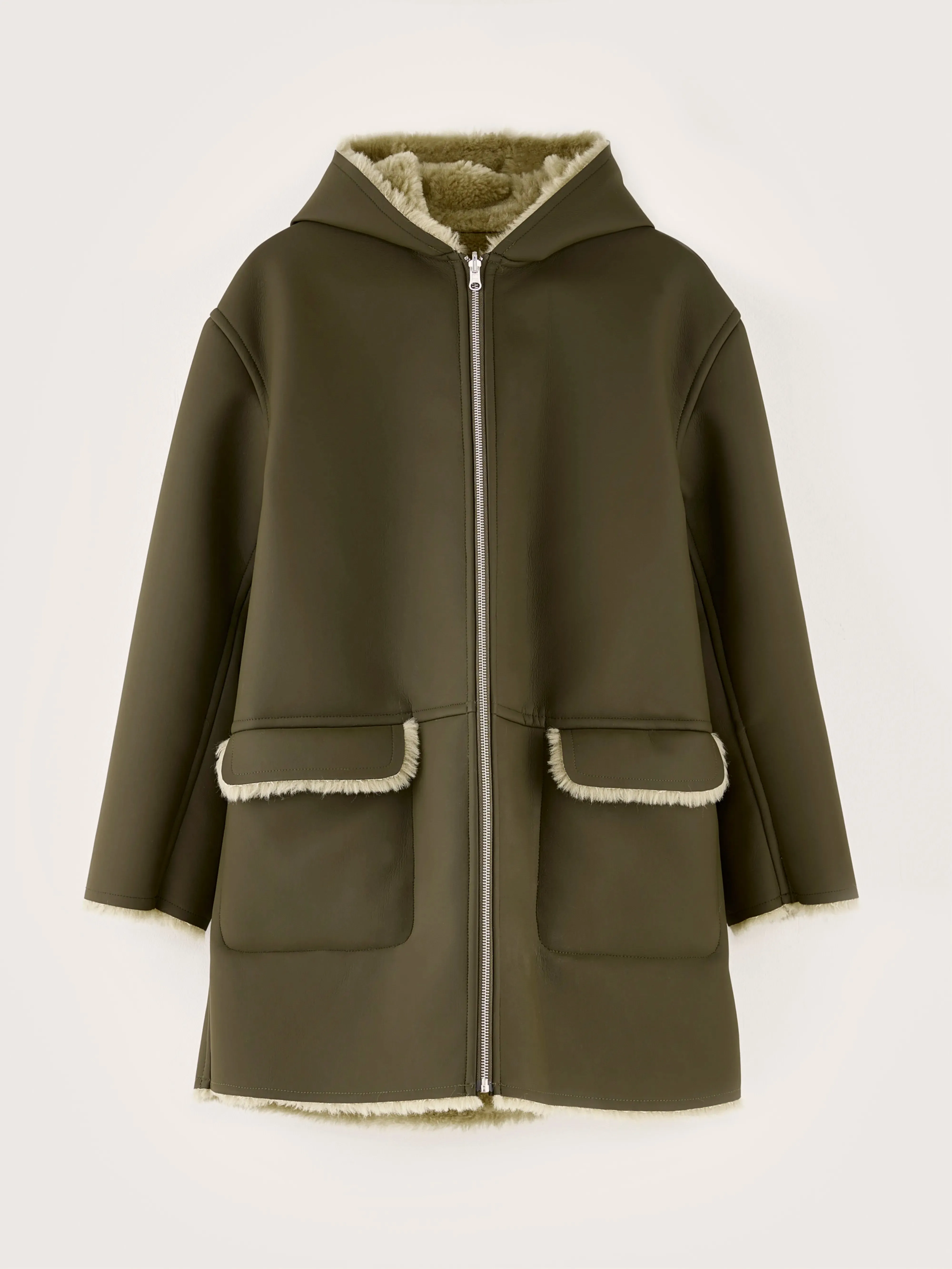 Elodie hooded coat (242 / W / MOSS)