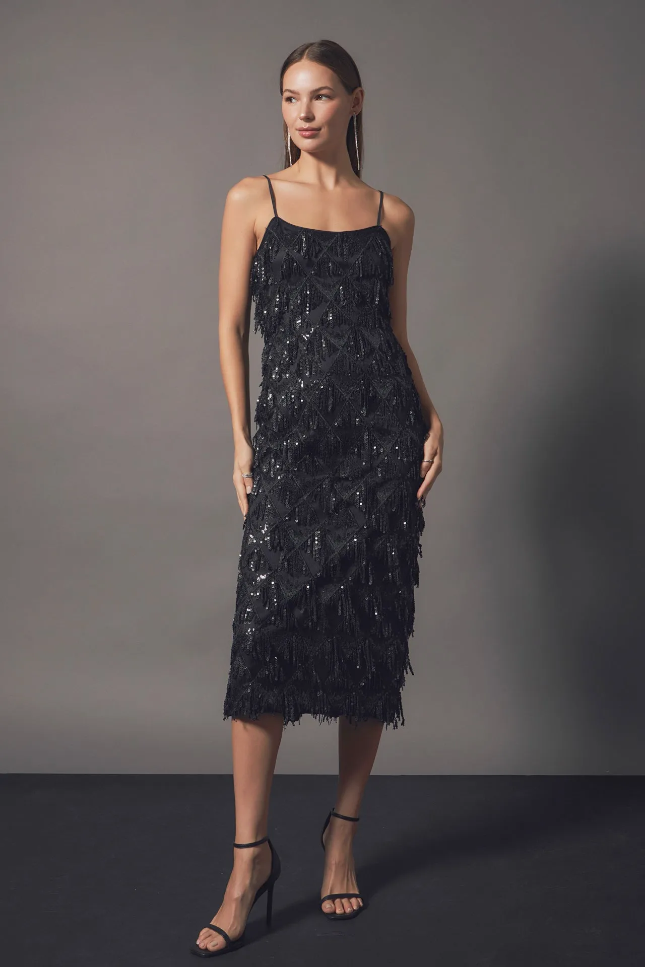 Endless Rose - Diagonal Sequins Slip Dress